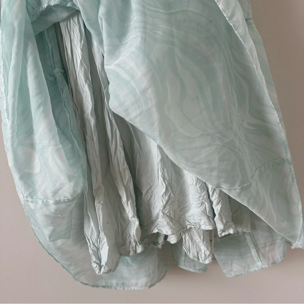 Abercrombie & Fitch Light Mint Ruffle Back Tie Maxi Dress